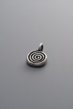 925 Sterling Silver-Antiqued-Spiral Square Plaque Pendant-10mm - Image 2