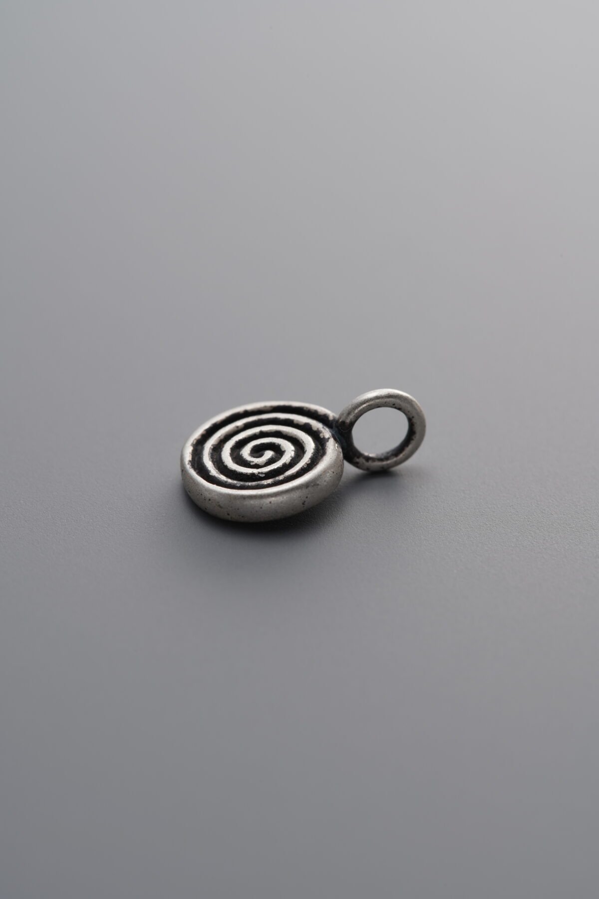 925 Sterling Silver-Antiqued-Spiral Square Plaque Pendant-10mm - Image 1