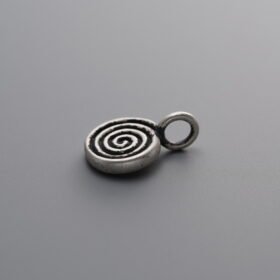 925 Sterling Silver-Antiqued-Spiral Square Plaque Pendant-10mm