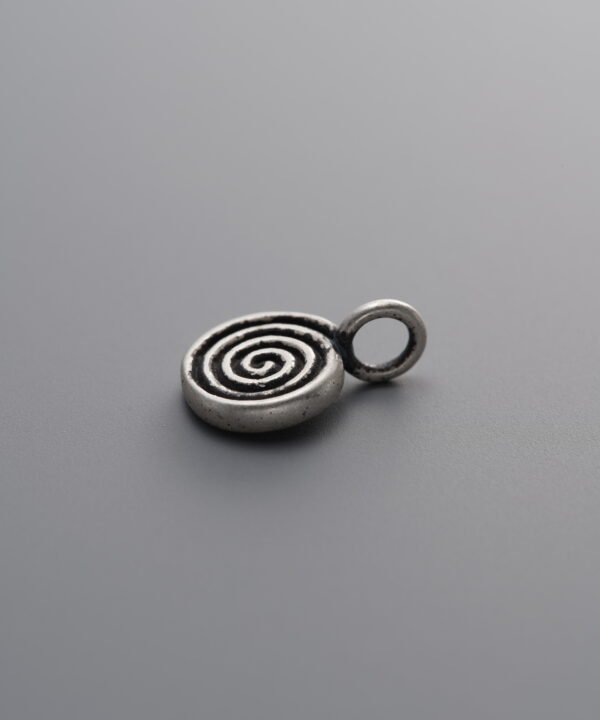 925 Sterling Silver-Antiqued-Spiral Square Plaque Pendant-10mm