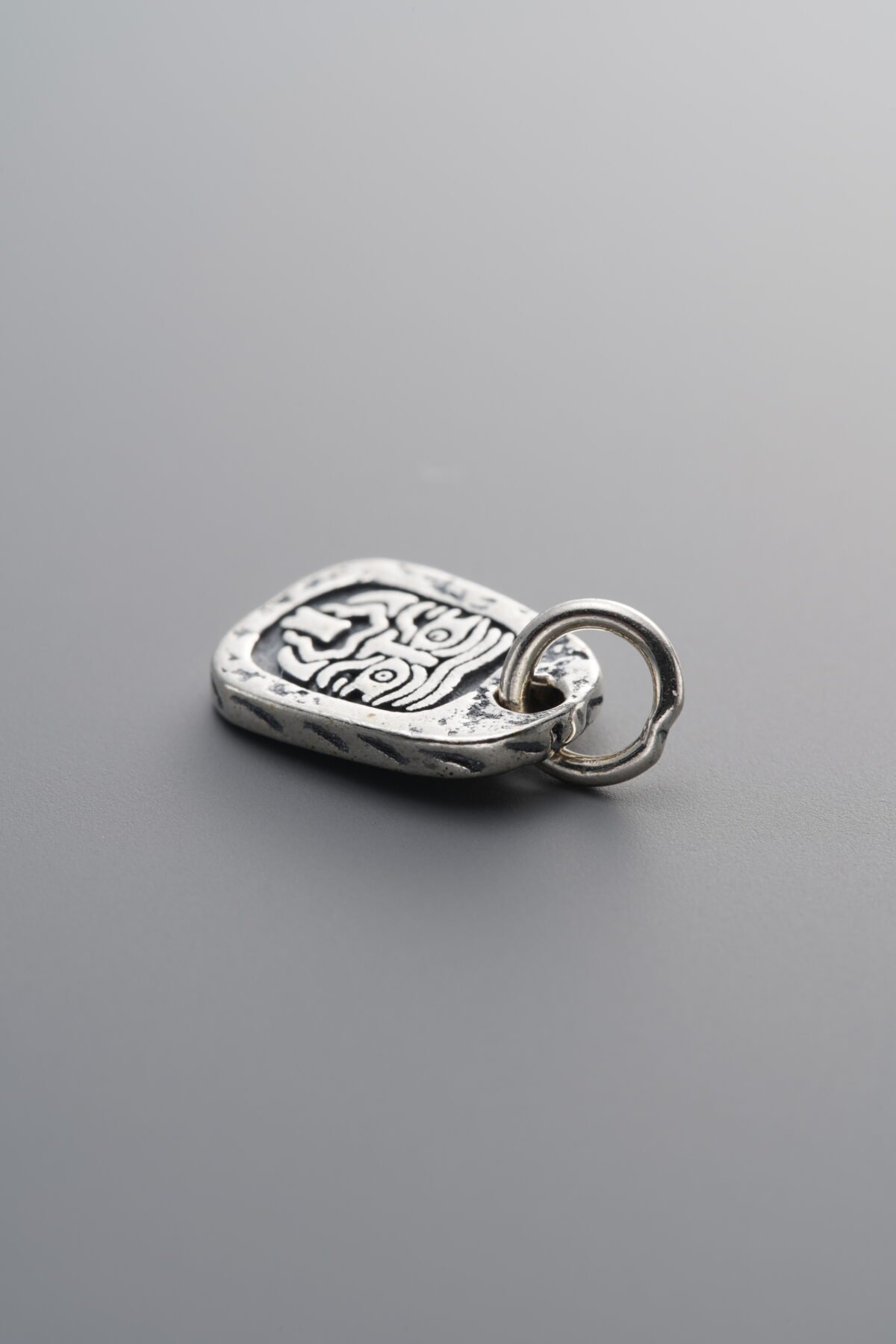 925 Sterling Silver-Antiqued-Zakiram Plaque Pendant-12mm - Image 3