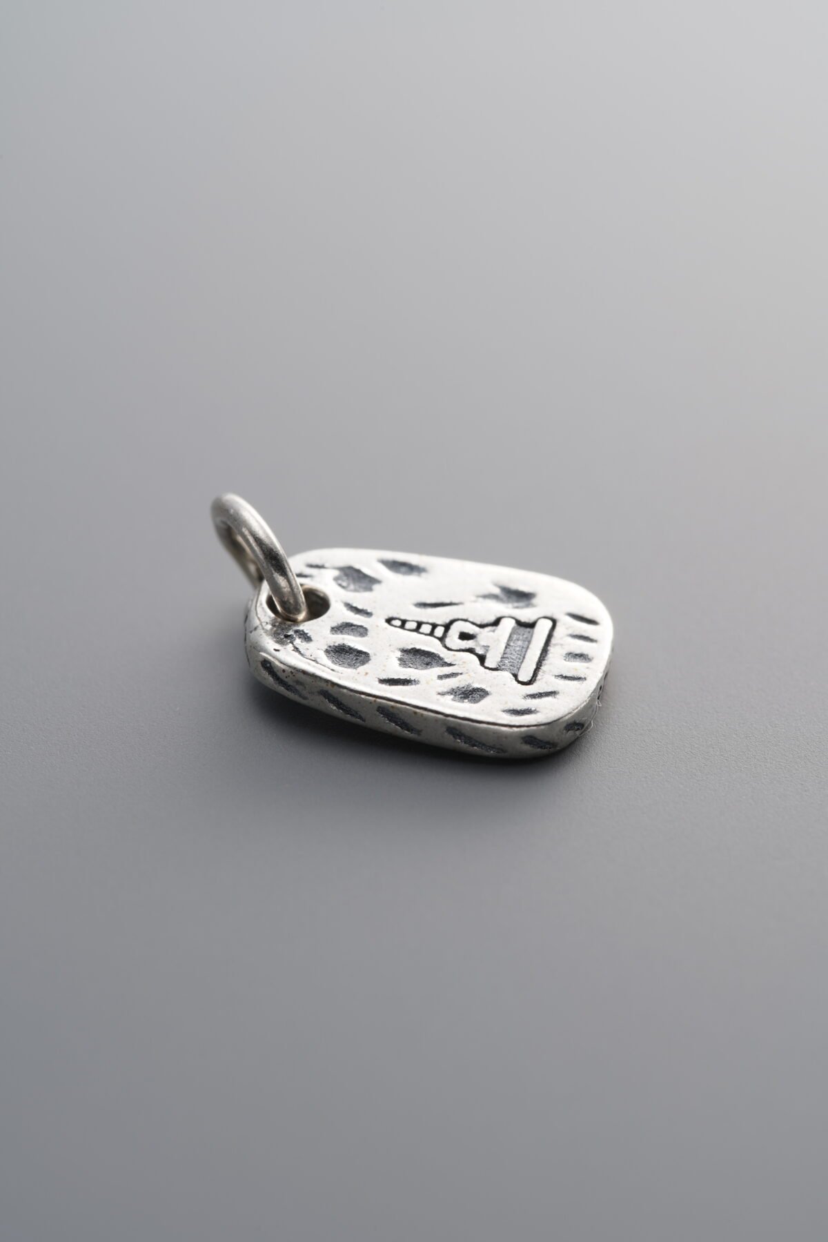 925 Sterling Silver-Antiqued-Zakiram Plaque Pendant-12mm - Image 2