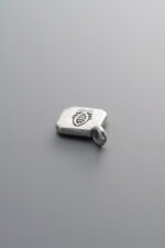 925 Silver-Vintage-Fish Square Plate Pendant-12mm - Image 3