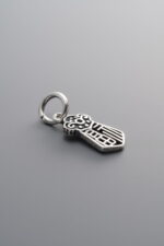 925 Sterling Silver-Antiqued-Fu Character Sword Pendant-14mm - Image 3