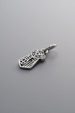 925 Sterling Silver-Antiqued-Fu Character Sword Pendant-14mm - Image 2