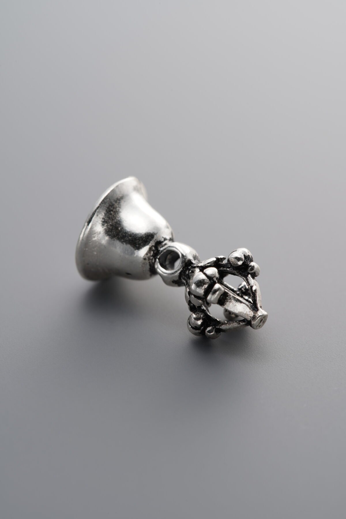 925 Sterling Silver-Antiqued-Vajra Pestle Bell Spacer Bead-17mm - Image 3