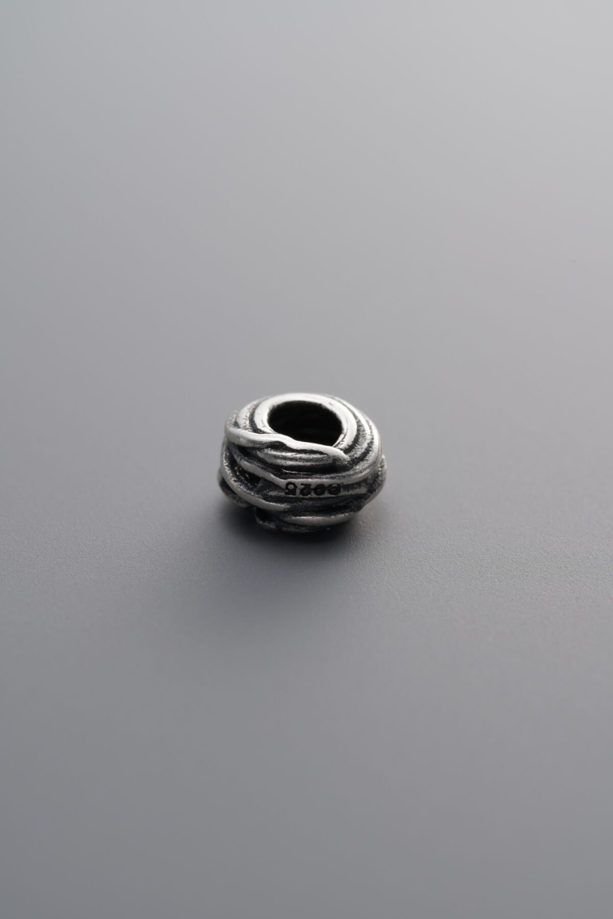 925 Sterling Silver-Antiqued-Intertwined Coil Spacer Bead-6mm - Image 1