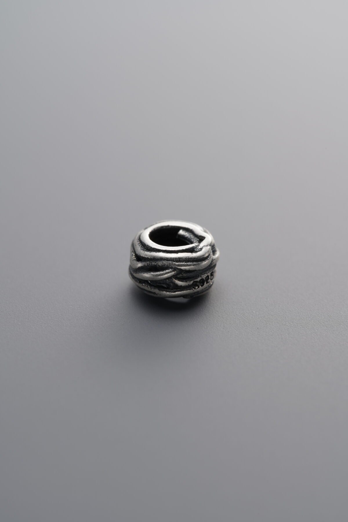 925 Sterling Silver-Antiqued-Intertwined Coil Spacer Bead-6mm - Image 4