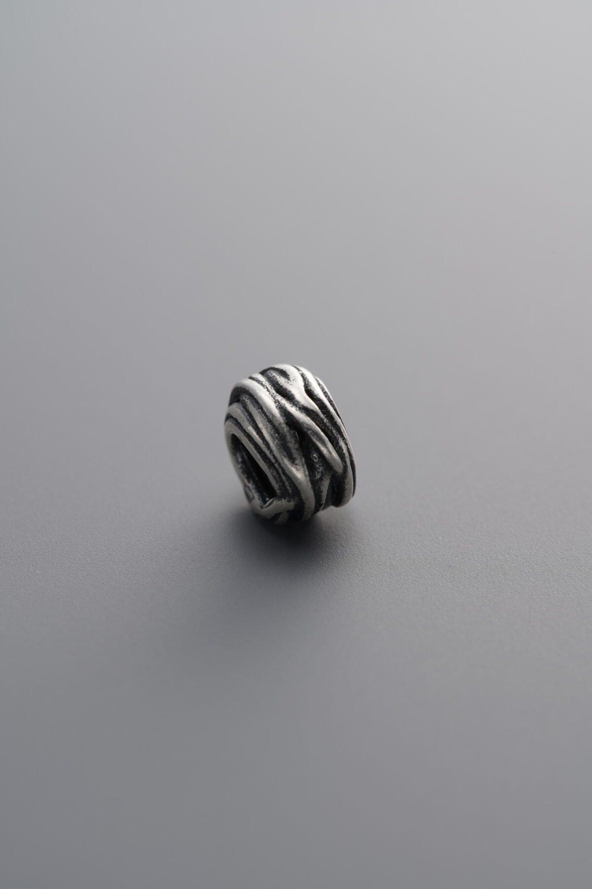 925 Sterling Silver-Antiqued-Intertwined Coil Spacer Bead-6mm - Image 3