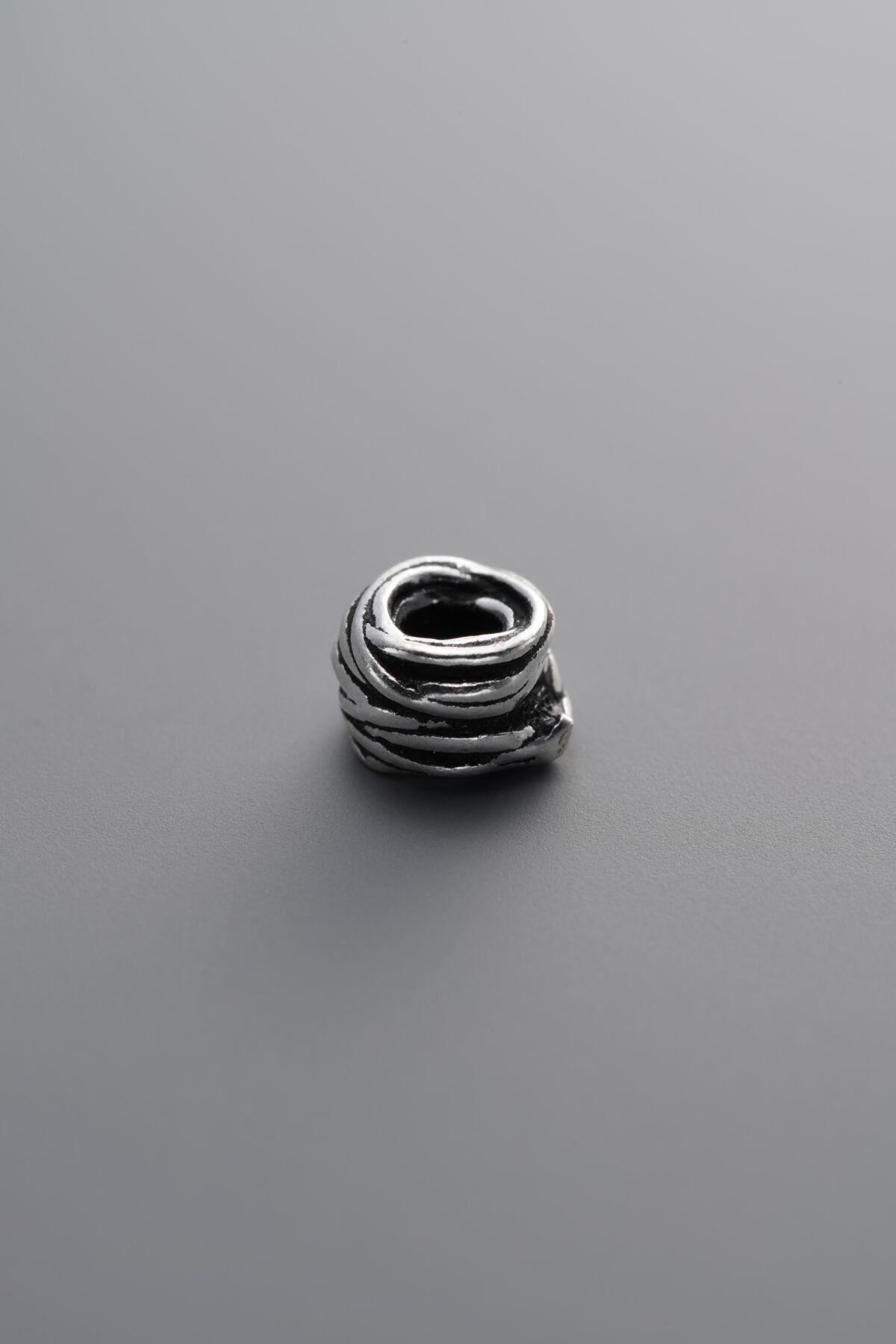 925 Sterling Silver-Antiqued-Intertwined Coil Spacer Bead-7mm - Image 2