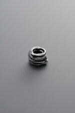 925 Sterling Silver-Antiqued-Intertwined Coil Spacer Bead-7mm - Image 2