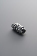 925 Sterling Silver-Antiqued-Wrapped Barrel Bead-12mm - Image 3