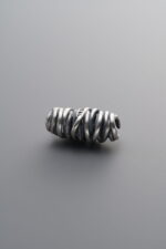 925 Sterling Silver-Antiqued-Wrapped Barrel Bead-12mm - Image 2