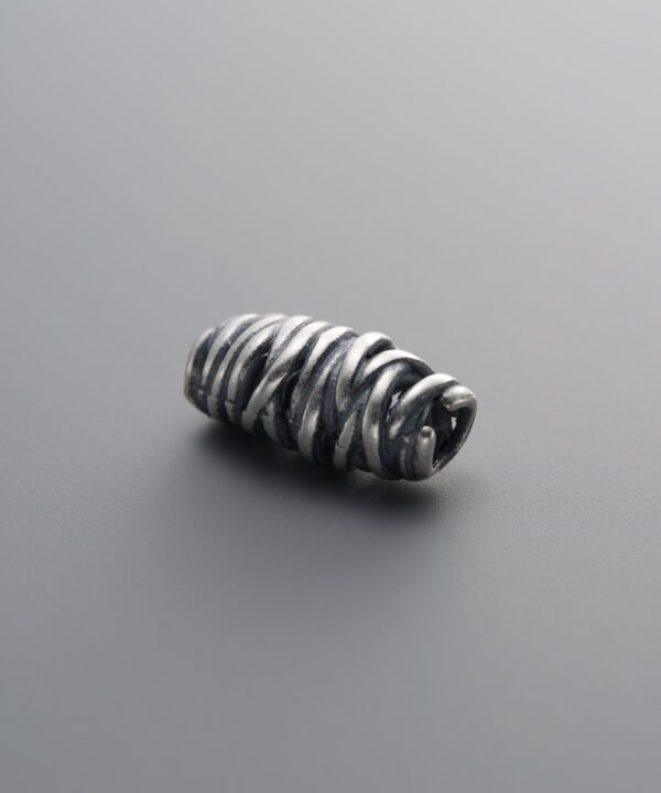 925 Sterling Silver-Antiqued-Wrapped Barrel Bead-12mm