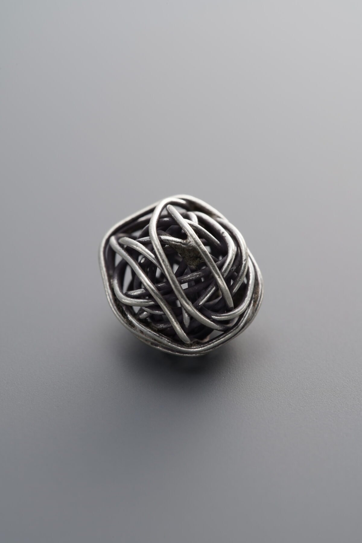 925 Sterling Silver-Antiqued-Wrapped Pom-Pom Spacer Bead-12mm - Image 3