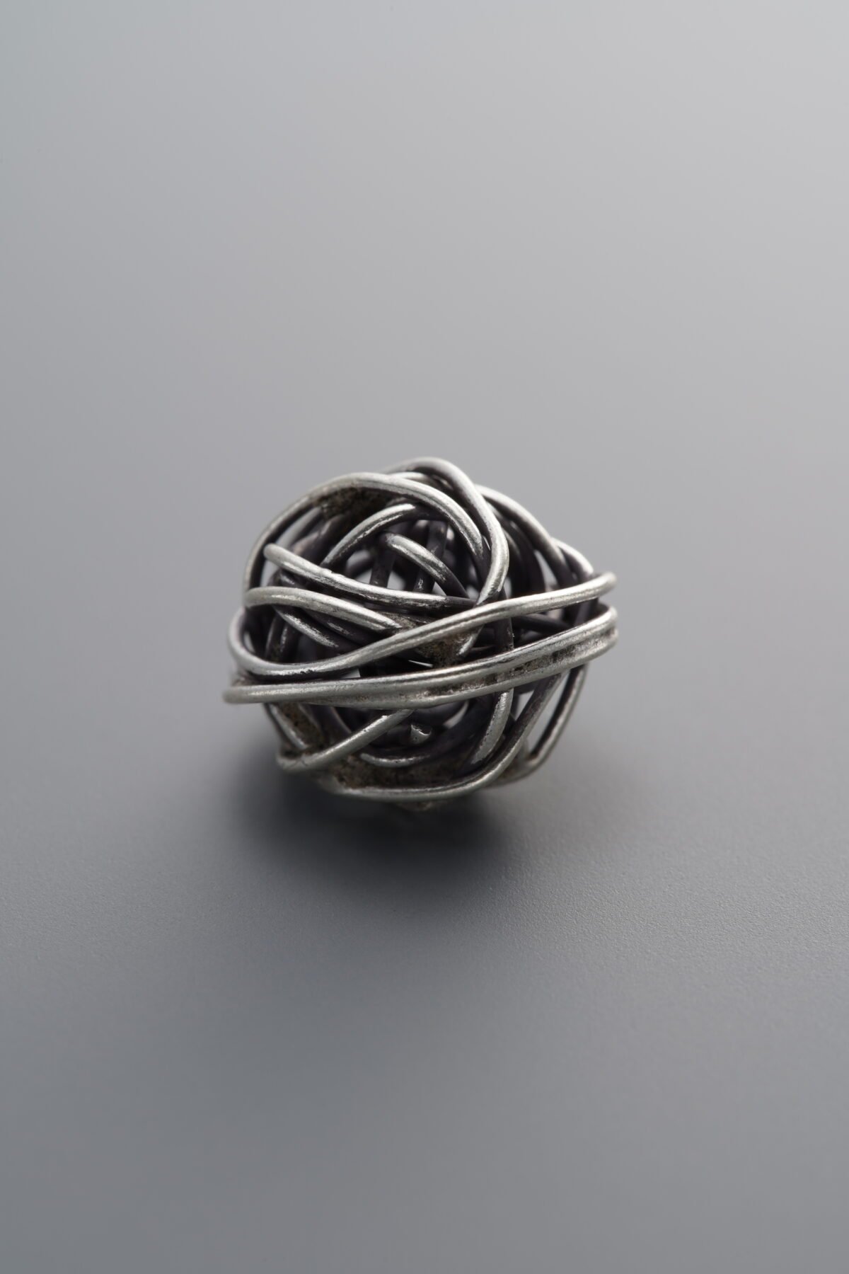 925 Sterling Silver-Antiqued-Wrapped Pom-Pom Spacer Bead-12mm - Image 2