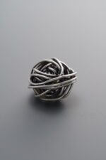 925 Silver-Vintage-Wrapped Pom-pom Spacer Bead-12mm - Image 2