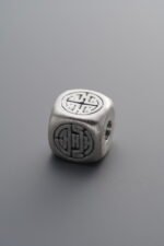925 Sterling Silver-Antiqued-Fu Character Spacer Bead-8mm - Image 3