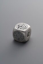 925 Sterling Silver-Antiqued-Fu Character Spacer Bead-8mm