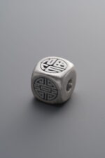 925 Sterling Silver-Antiqued-Fu Character Spacer Bead-8mm