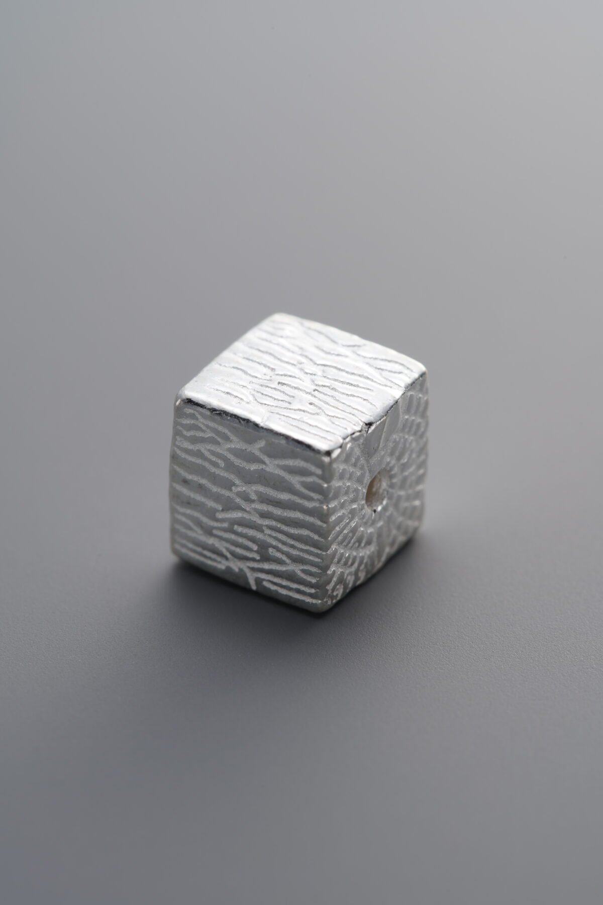 925 Sterling Silver-Bright-Striped Square Spacer Bead-8mm - Image 4