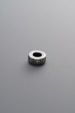 925 Sterling Silver-Antiqued-Key Pattern Spacer Bead-6mm - Image 2