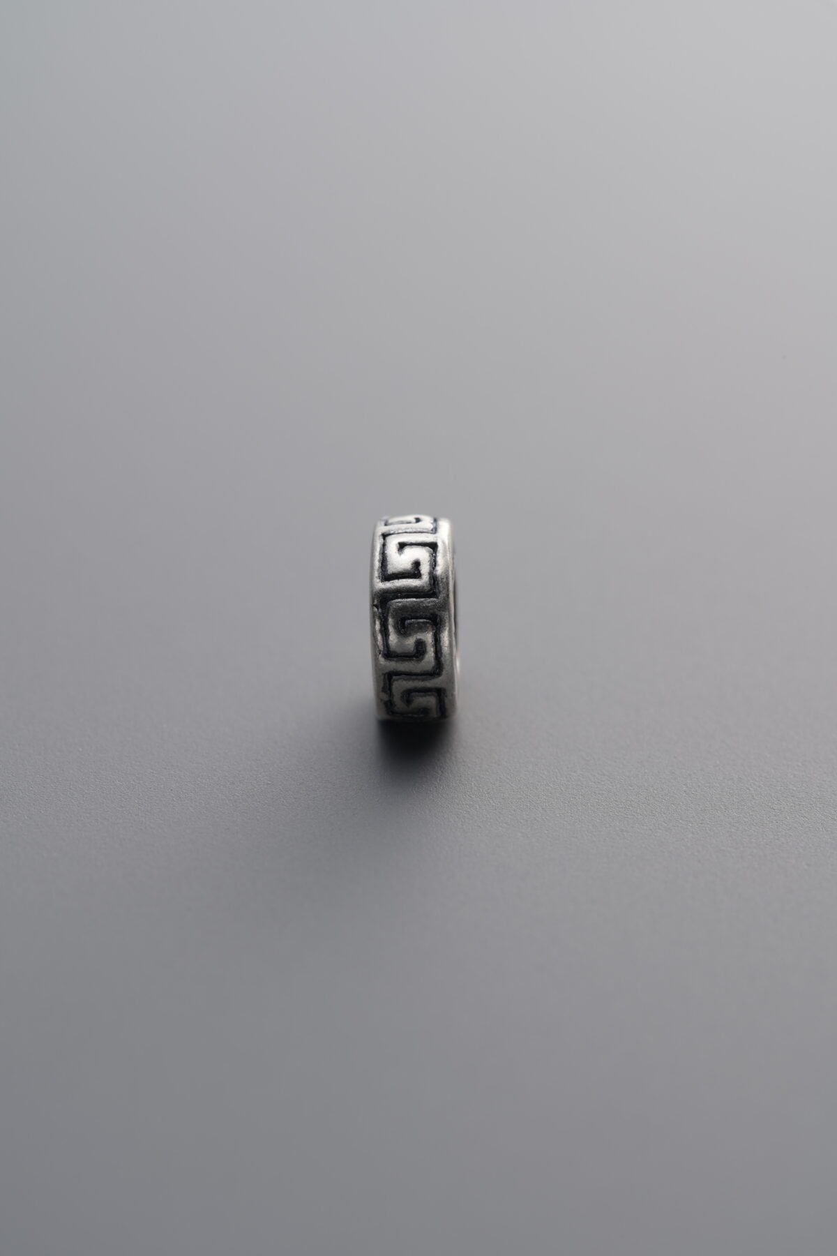 925 Sterling Silver-Antiqued-Key Pattern Spacer Bead-6mm - Image 3