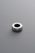 925 Sterling Silver-Antiqued-Key Pattern Spacer Bead-8mm - Image 4