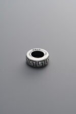 925 Sterling Silver-Antiqued-Key Pattern Spacer Bead-8mm - Image 2