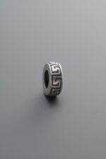 925 Sterling Silver-Antiqued-Key Pattern Spacer Bead-8mm - Image 3