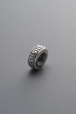 925 Sterling Silver-Antiqued-Key Pattern Spacer Bead-8mm
