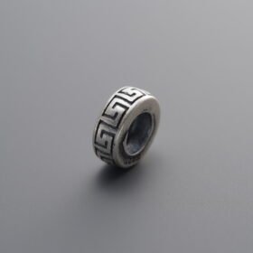 925 Silver-Vintage-Key Pattern Spacer Bead-8mm