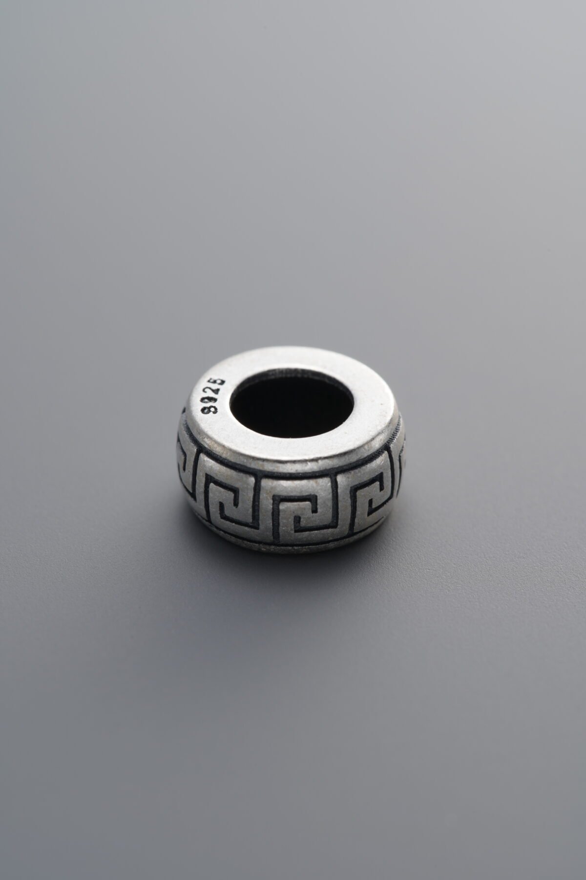 925 Sterling Silver-Antiqued-Key Pattern Spacer Bead-10mm - Image 4