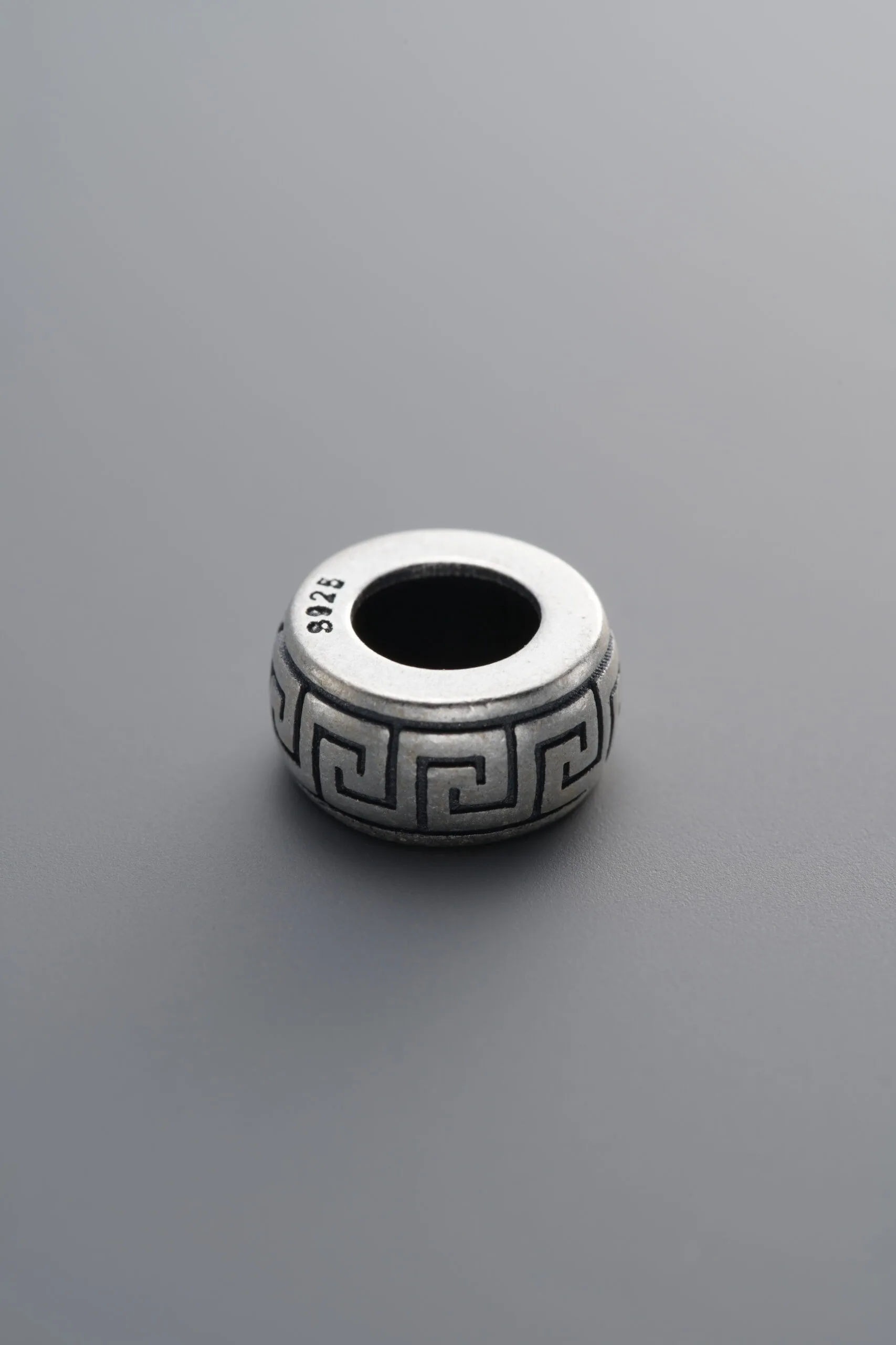 925 Sterling Silver-Antiqued-Key Pattern Spacer Bead-10mm - Image 4