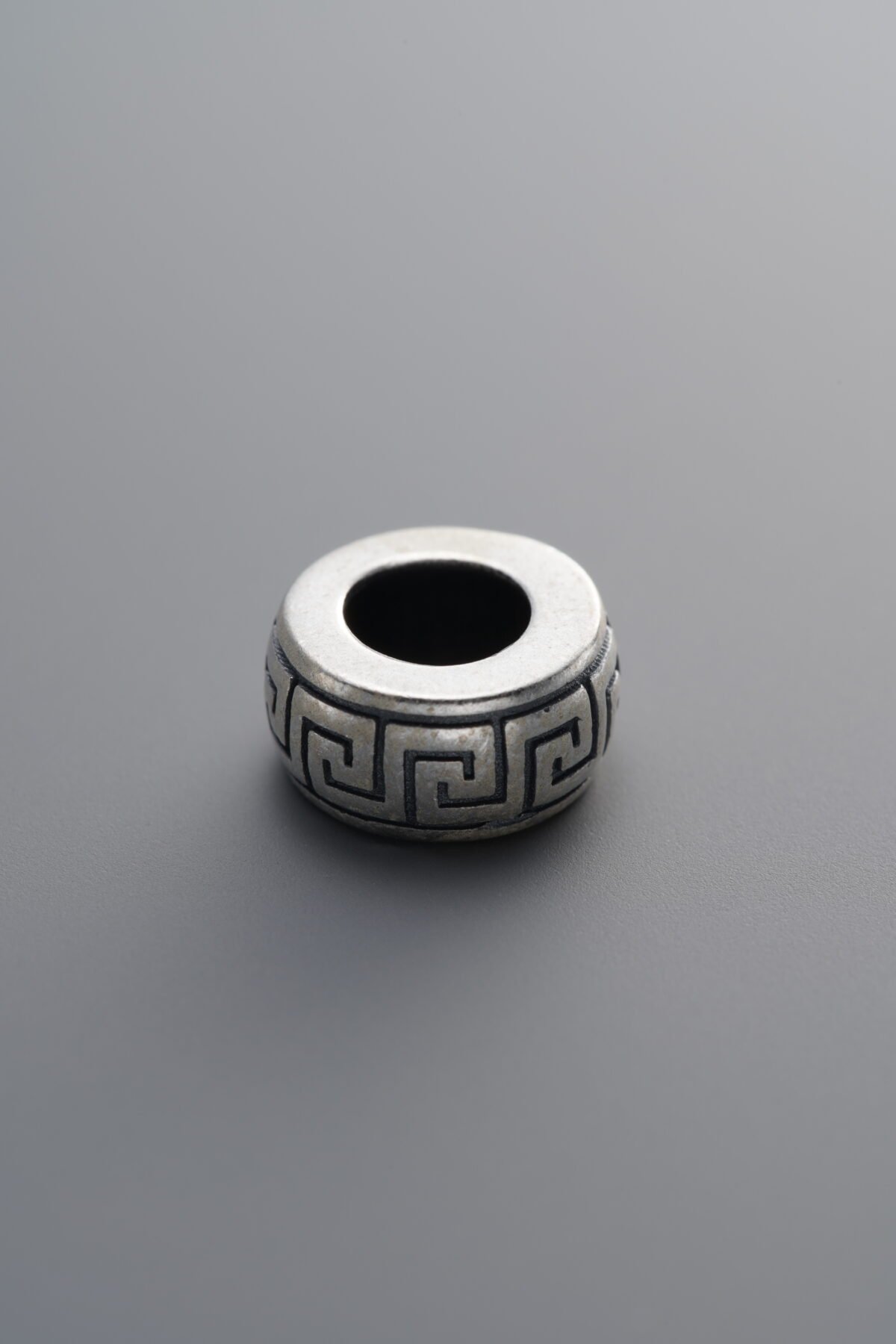 925 Sterling Silver-Antiqued-Key Pattern Spacer Bead-10mm - Image 2