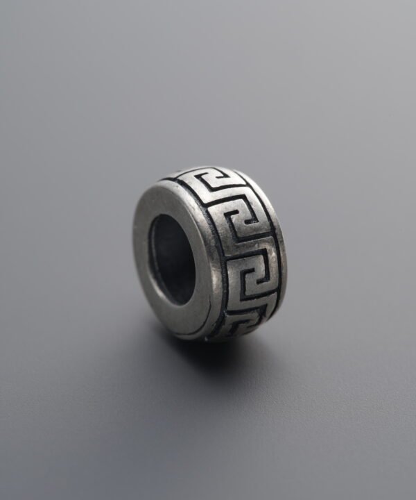 925 Sterling Silver-Antiqued-Key Pattern Spacer Bead-10mm