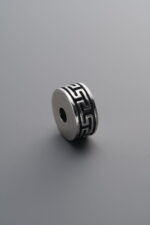 925 Sterling Silver-Antiqued-Key Pattern Spacer Bead-8mm