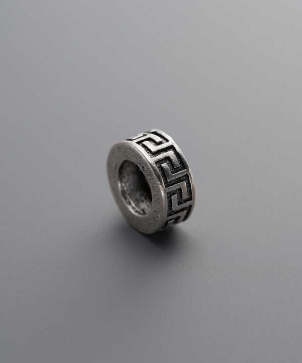 925 Sterling Silver-Antiqued-Key Pattern Spacer Bead-8mm