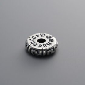 925 Silver-Vintage-Key Pattern Spacer Bead-10mm