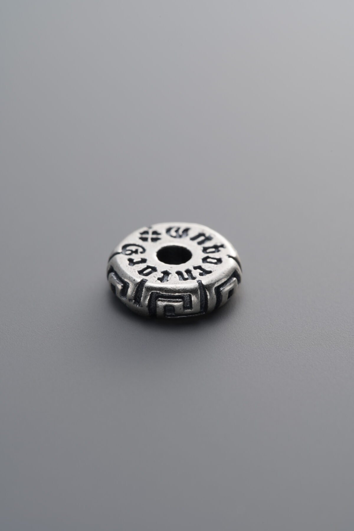 925 Sterling Silver-Antiqued-Key Pattern Spacer Bead-10mm - Image 4