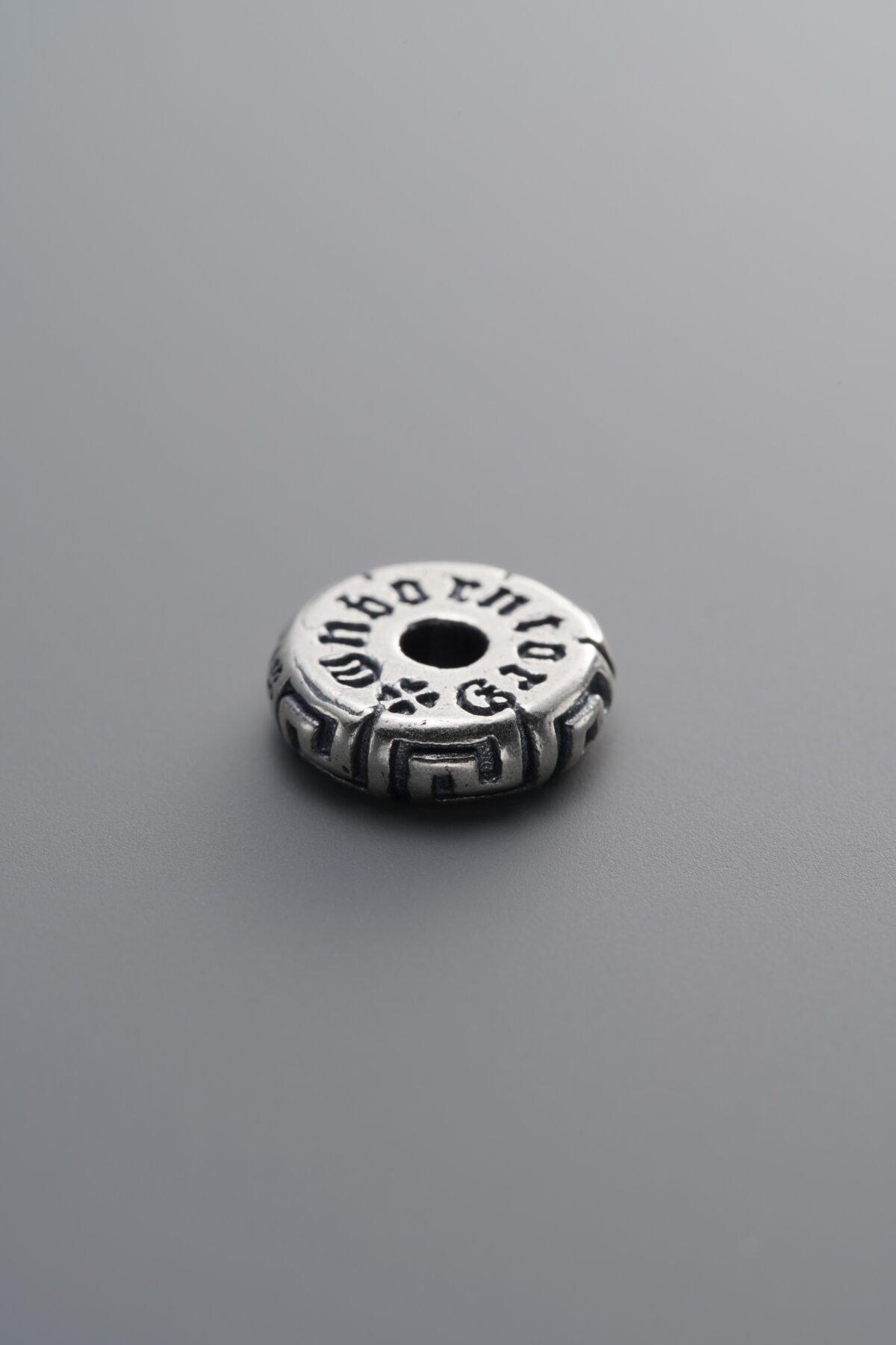 925 Sterling Silver-Antiqued-Key Pattern Spacer Bead-10mm - Image 2