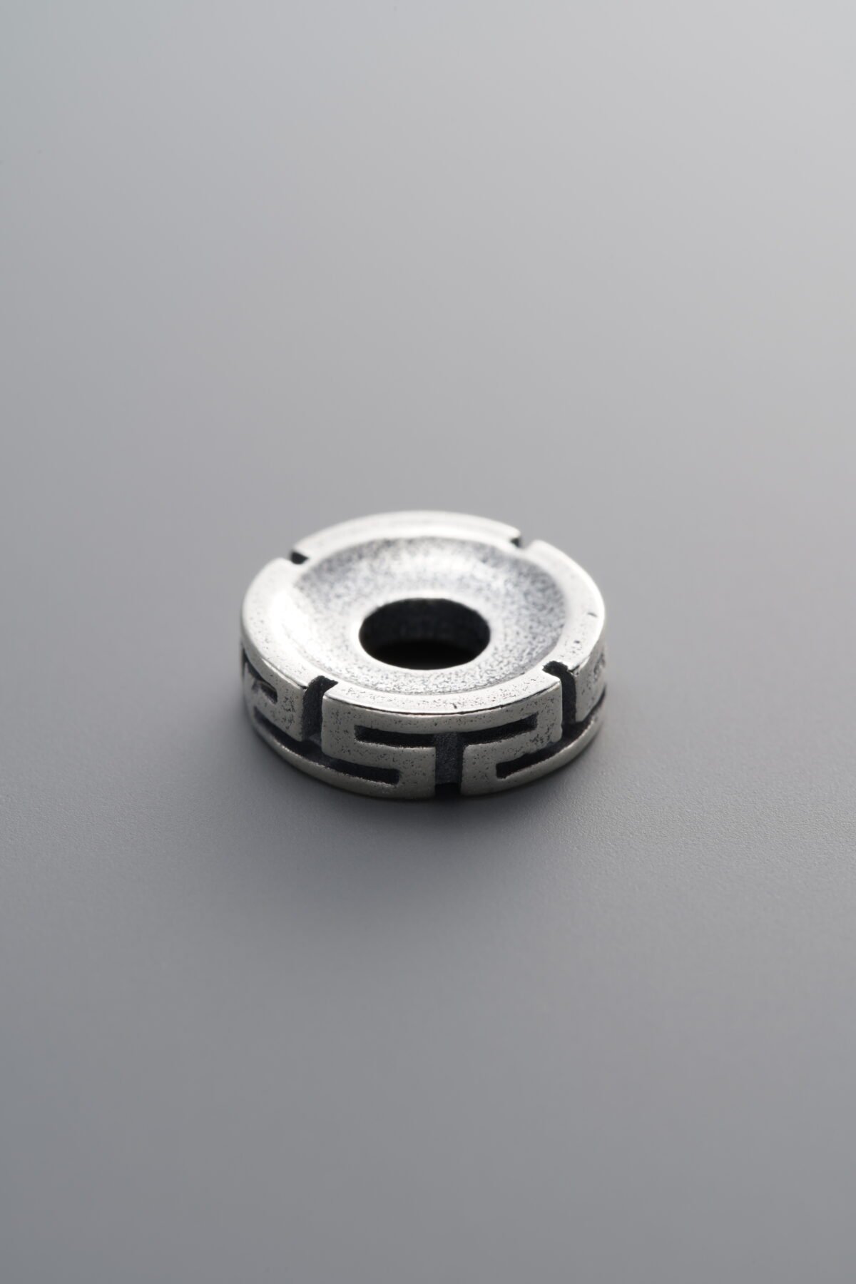 925 Sterling Silver-Antiqued-Endless Knot Spacer Bead-12mm - Image 1