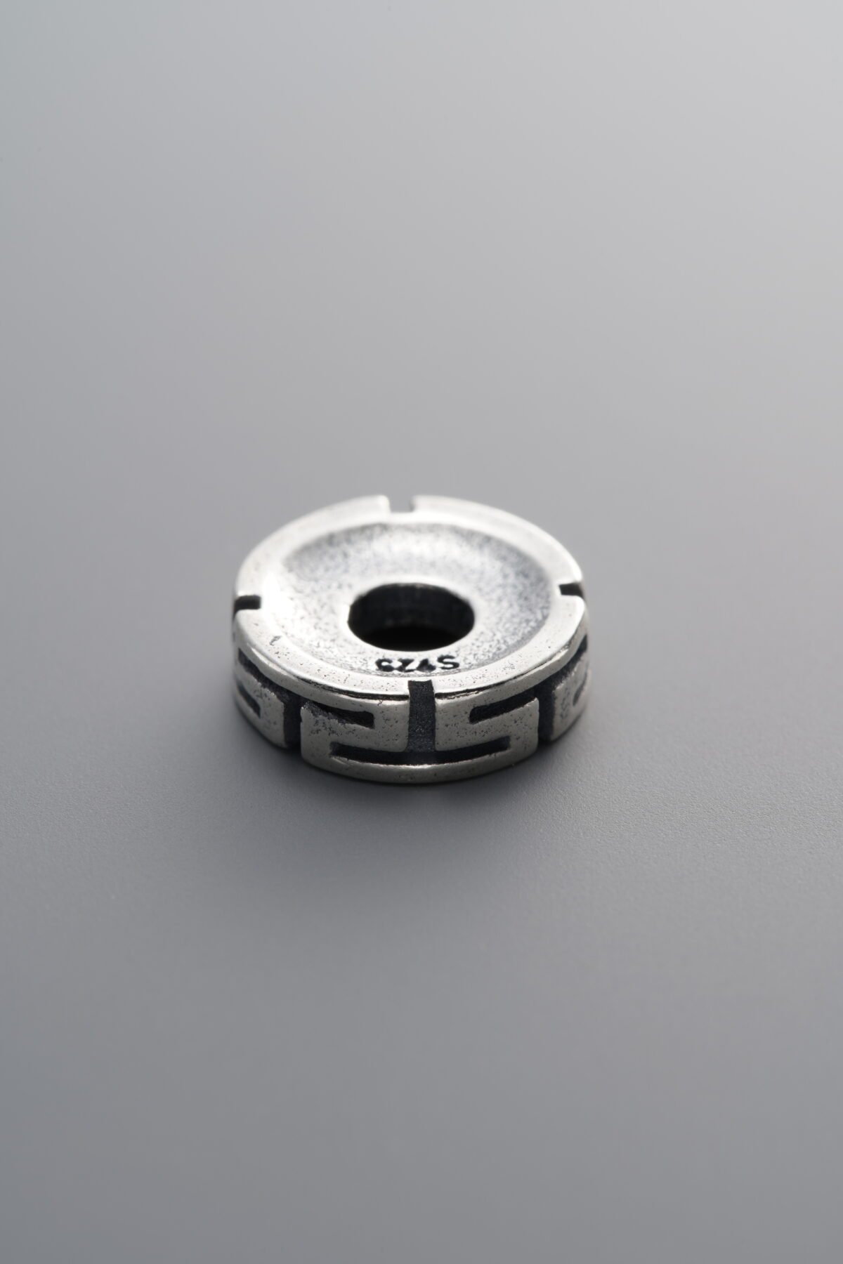 925 Sterling Silver-Antiqued-Endless Knot Spacer Bead-12mm - Image 3