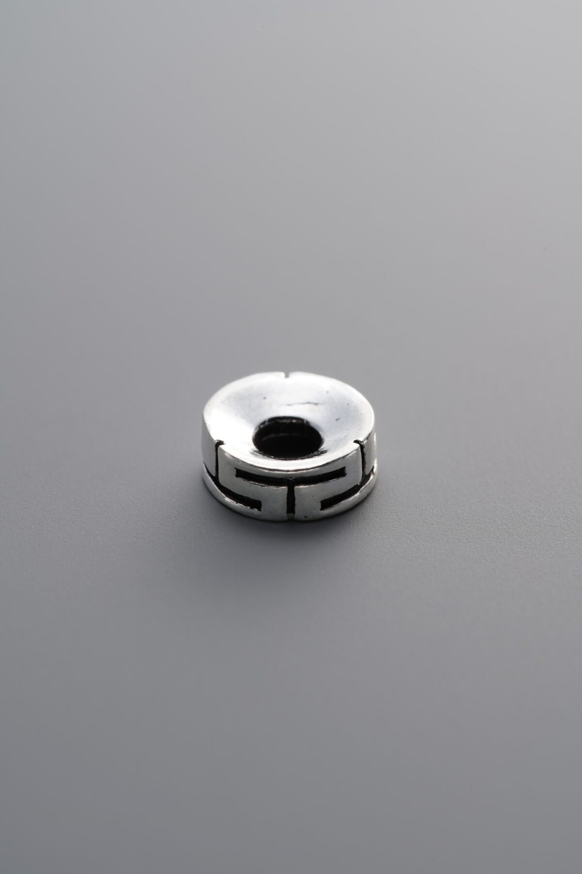 925 Sterling Silver-Antiqued-Endless Knot Spacer Bead-7mm - Image 4