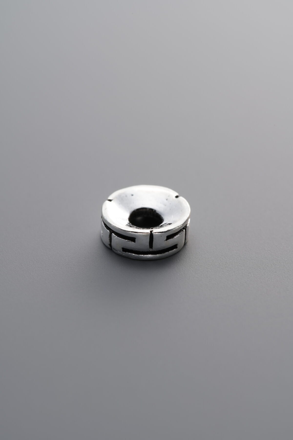 925 Sterling Silver-Antiqued-Endless Knot Spacer Bead-7mm - Image 2