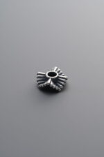 925 Sterling Silver-Antiqued-Wavy Striped Spacer Bead-8mm - Image 3