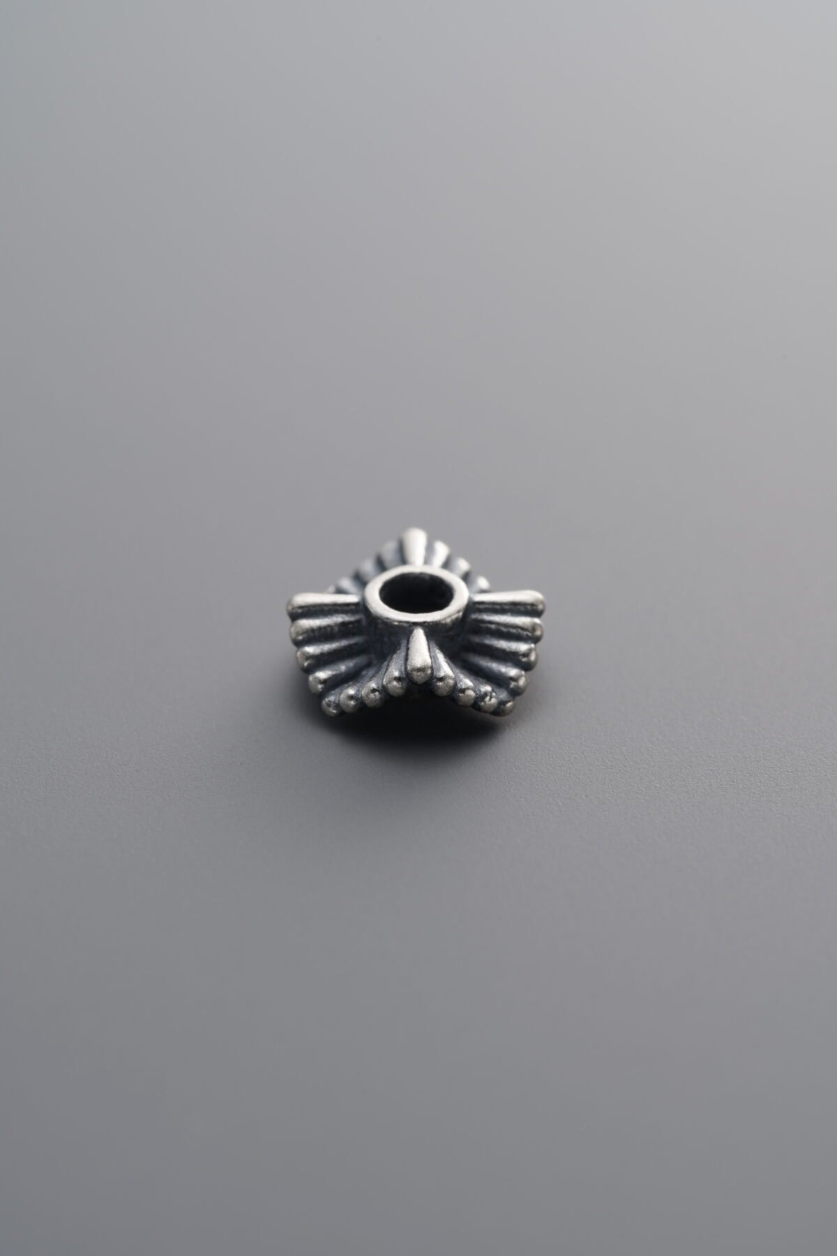 925 Sterling Silver-Antiqued-Wavy Striped Spacer Bead-8mm - Image 1