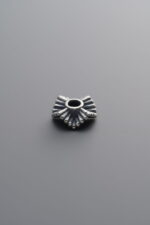 925 Sterling Silver-Antiqued-Wavy Striped Spacer Bead-8mm - Image 2