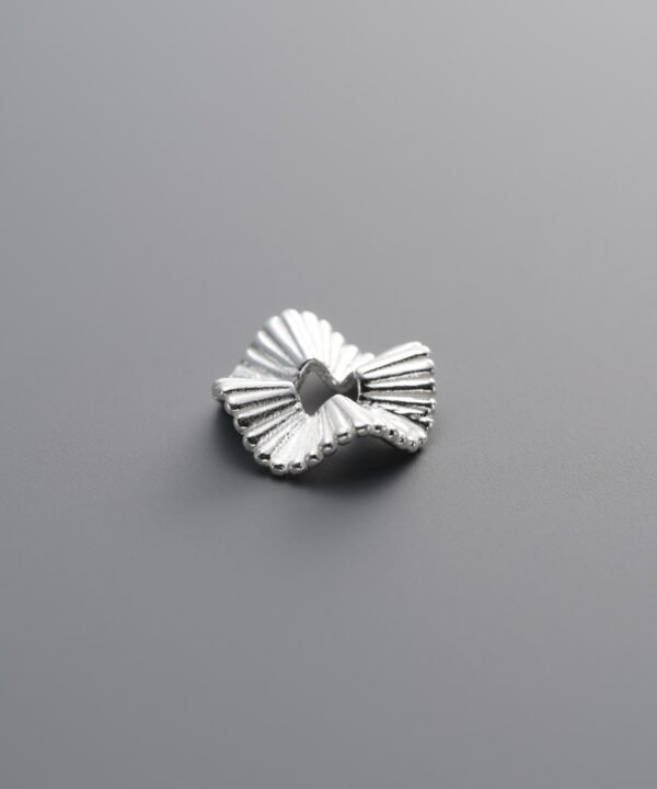 925 Sterling Silver-Bright-Wavy Striped Spacer Bead-9mm