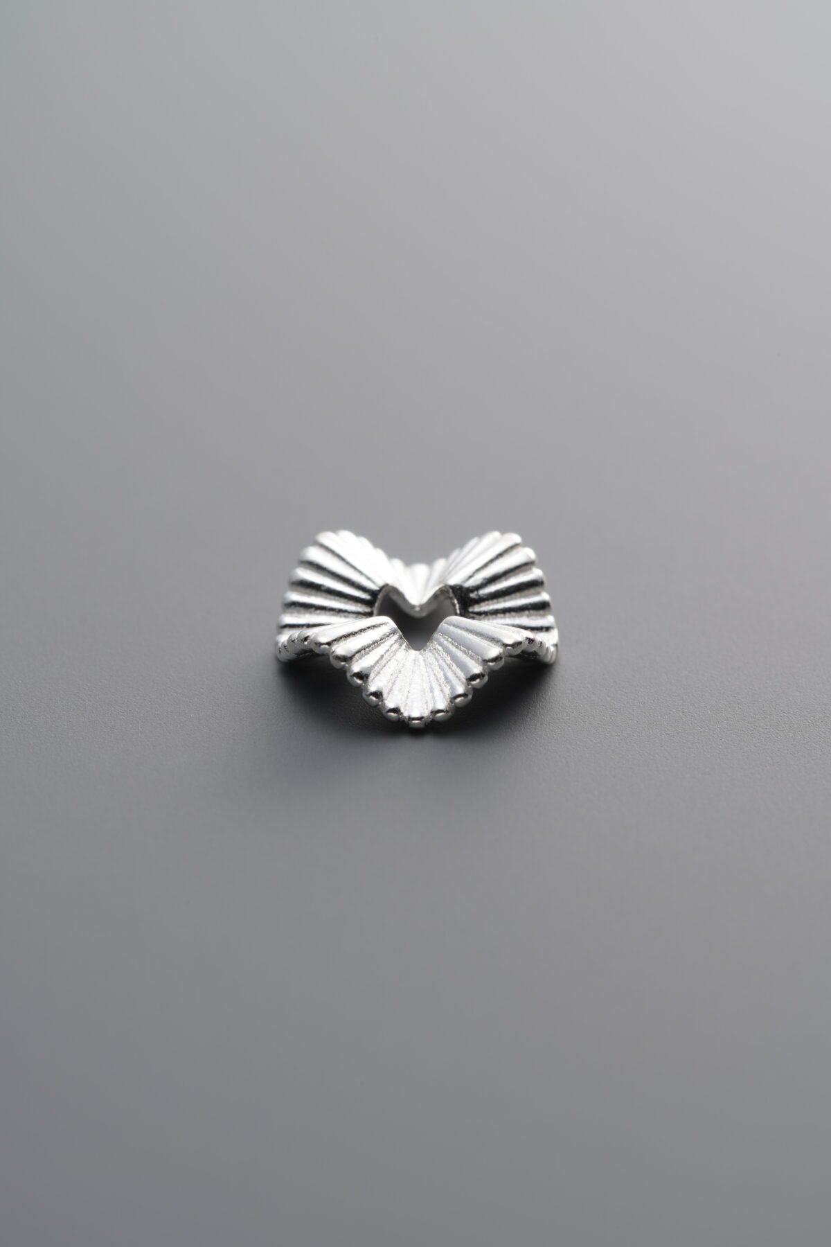 925 Sterling Silver-Bright-Wavy Striped Spacer Bead-9mm - Image 4